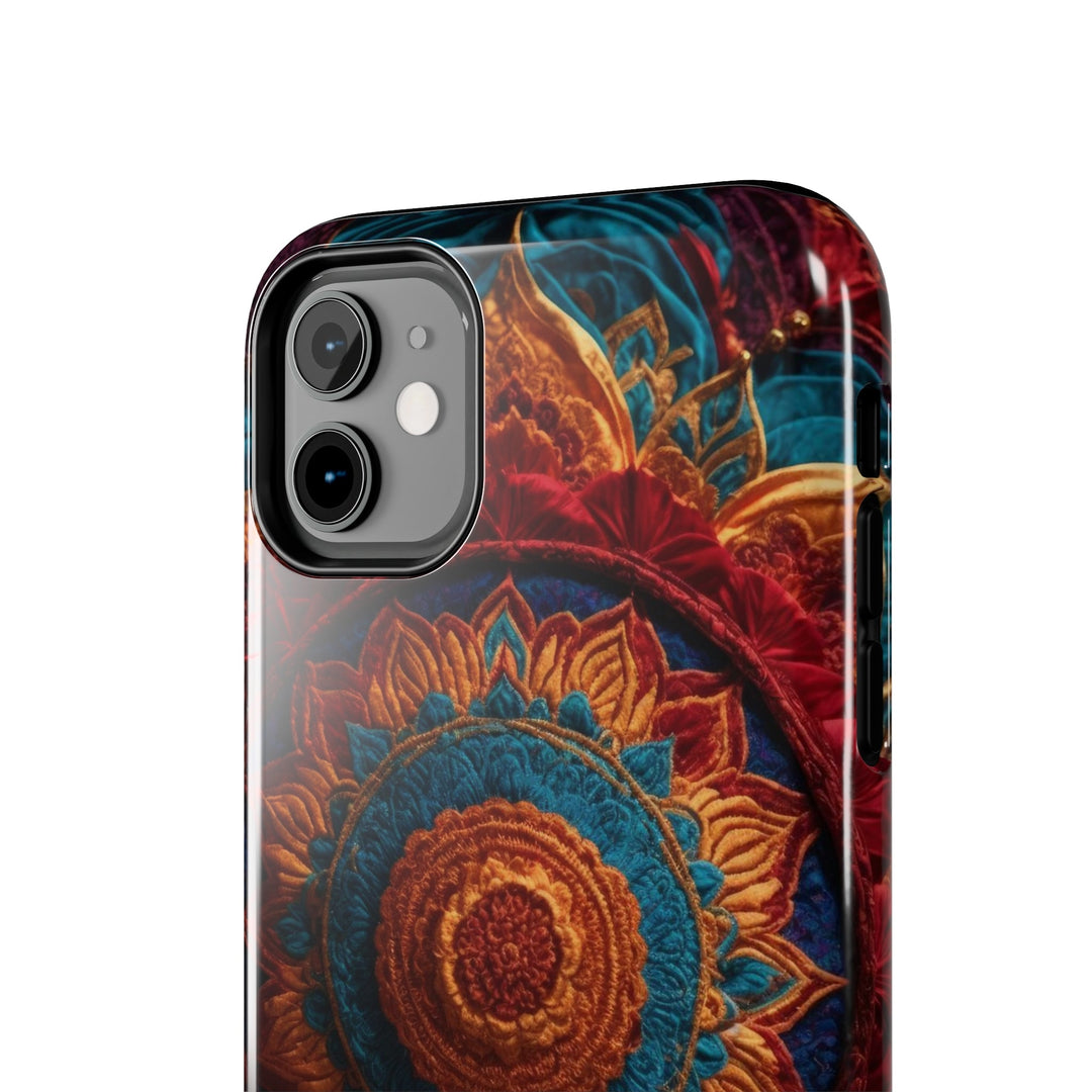 Ornate Textile Mandala - Tough Phone Case - Phone Case - g(0D·IO) - iPhone 13 Mini - -