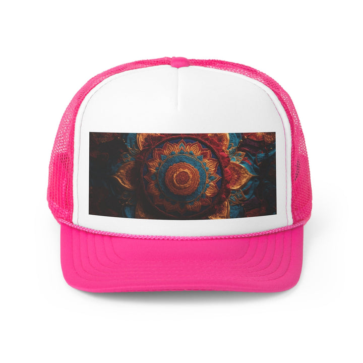 Ornate Textile Mandala - Trucker Hat - Hats - g(0D·IO) - Pink - One size -