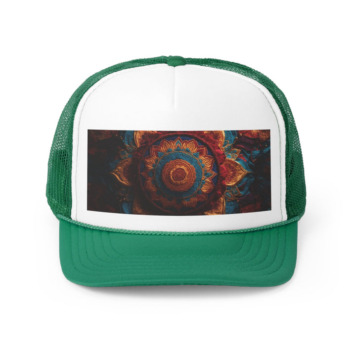 Ornate Textile Mandala - Trucker Hat - Hats - g(0D·IO) - Green - One size -