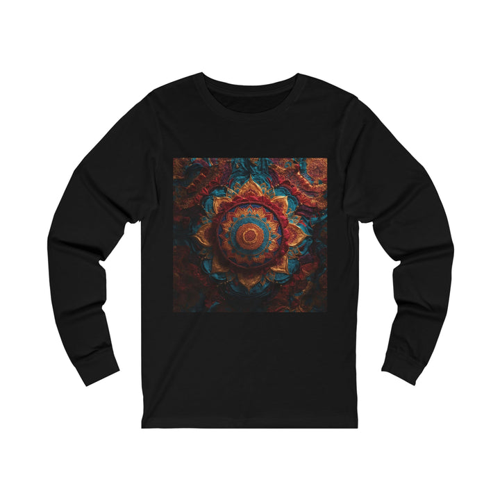 Ornate Textile Mandala - Unisex Jersey Long Sleeve Tee - Long-sleeve - g(0D·IO) - S - Black -