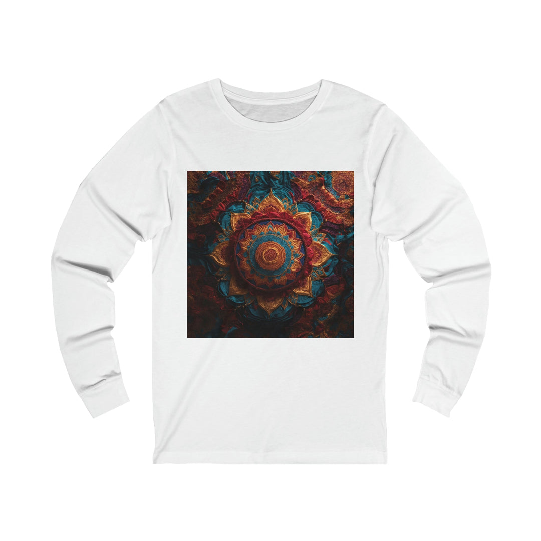 Ornate Textile Mandala - Unisex Jersey Long Sleeve Tee - Long-sleeve - g(0D·IO) - S - White -