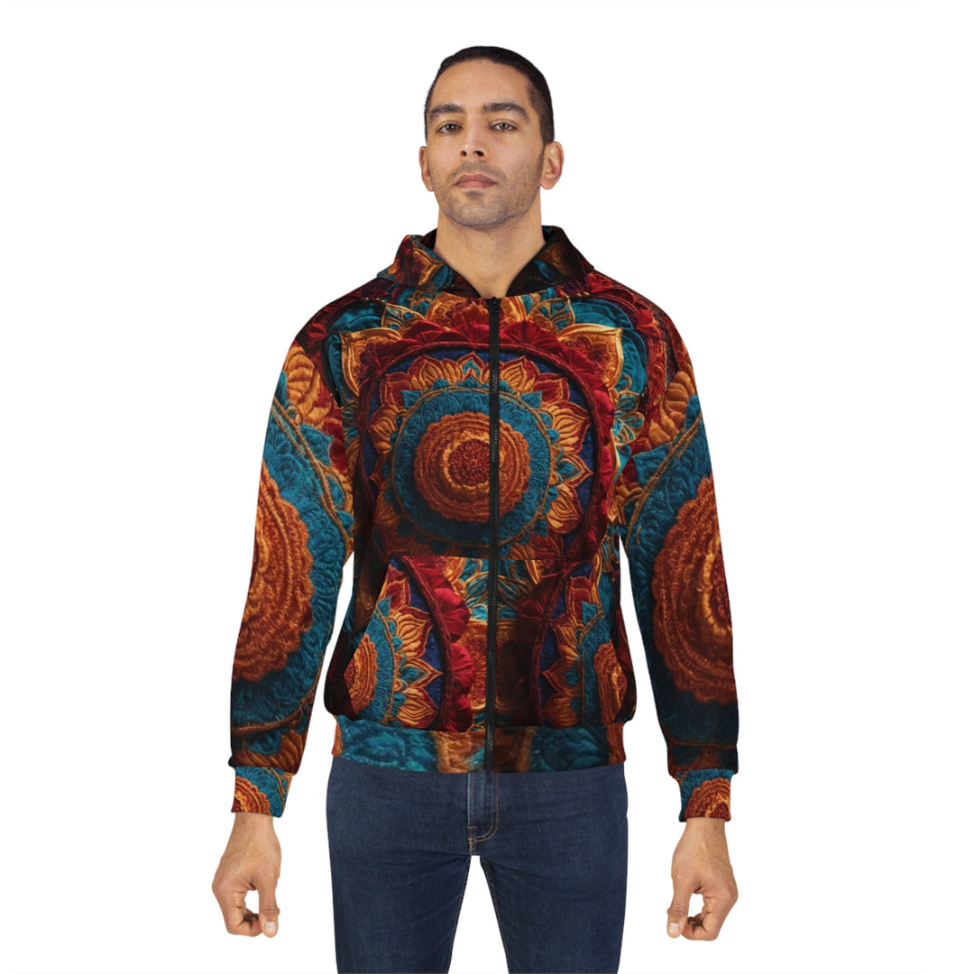 Ornate Textile Mandala - Unisex Zip Hoodie - All Over Prints - g(0D·IO) - XS - -