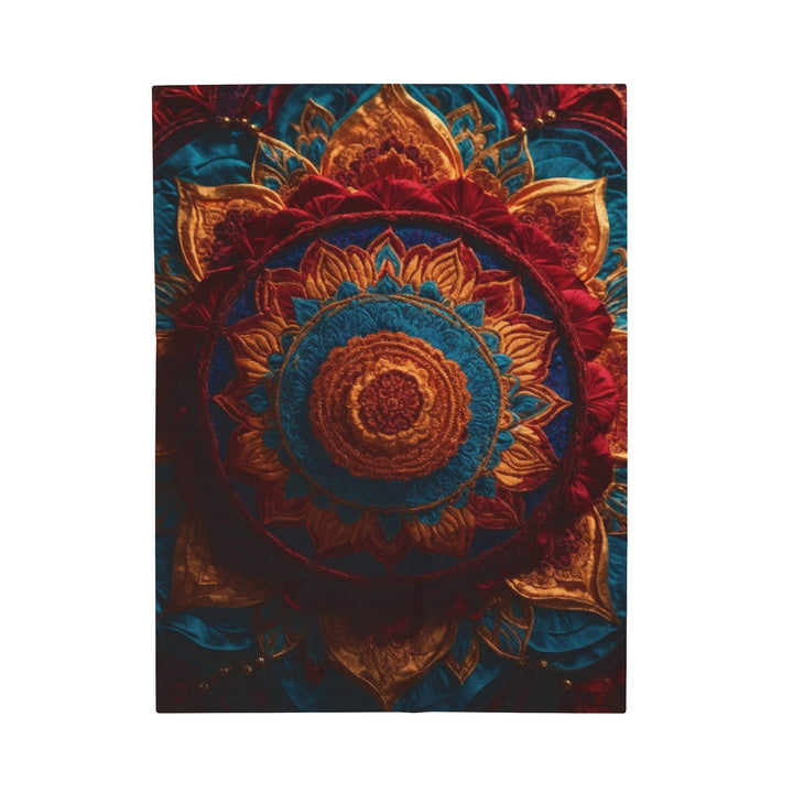 Ornate Textile Mandala - Velveteen Plush Blanket - All Over Prints - g(0D·IO) - 30" × 40" - -