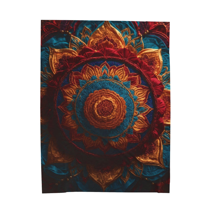 Ornate Textile Mandala - Velveteen Plush Blanket - All Over Prints - g(0D·IO) - 60" × 80" - -