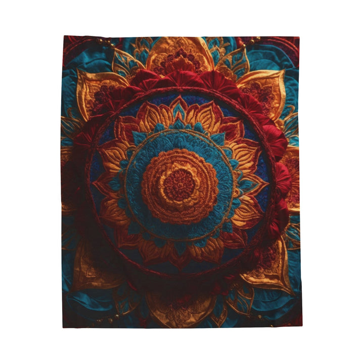 Ornate Textile Mandala - Velveteen Plush Blanket - All Over Prints - g(0D·IO) - 50" × 60" - -