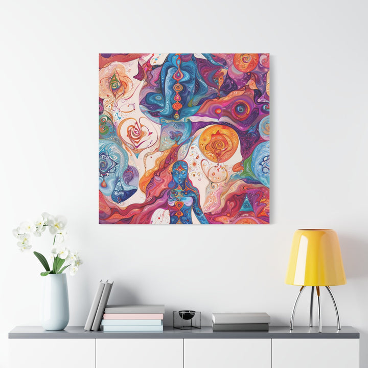 Psychedelic Cosmic Harmony - Matte Canvas Print 1.25" - Canvas - g(0D·IO) - 36" x 36" - 1.25" -