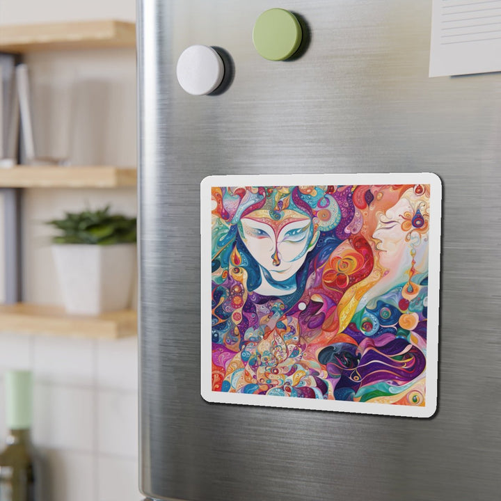 Psychedelic Dream Faces - Die-cut Magnet - Home Decor - g(0D·IO) - 6 × 6" - Die-Cut - 1 pc
