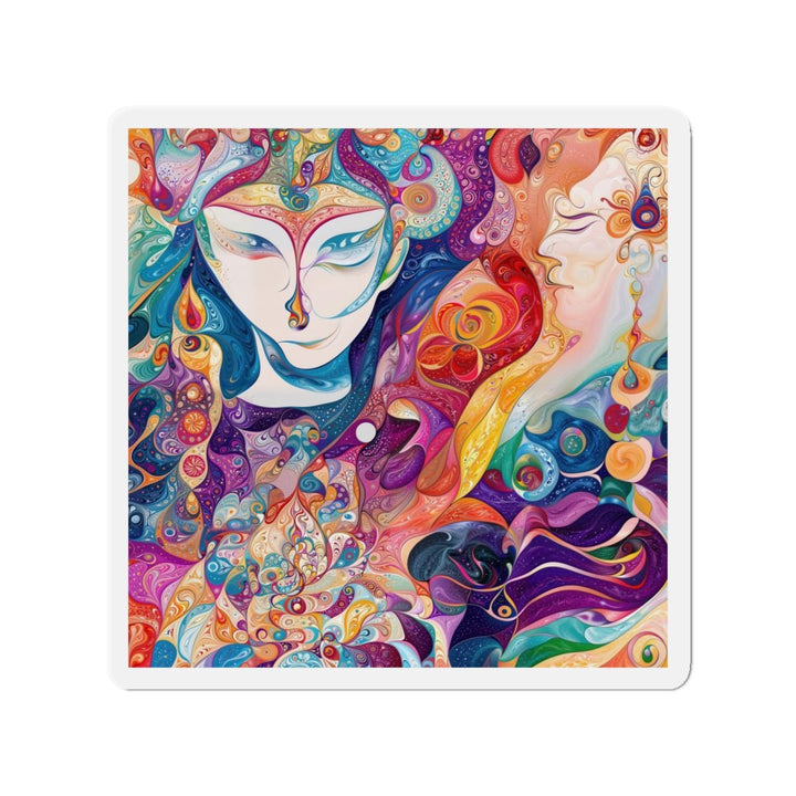 Psychedelic Dream Faces - Die-cut Magnet - Home Decor - g(0D·IO) - 4" x 4" - Die-Cut - 1 pc