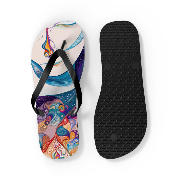 Psychedelic Dream Faces - Flip Flops - Shoes - g(0D·IO) - XL - Black sole -