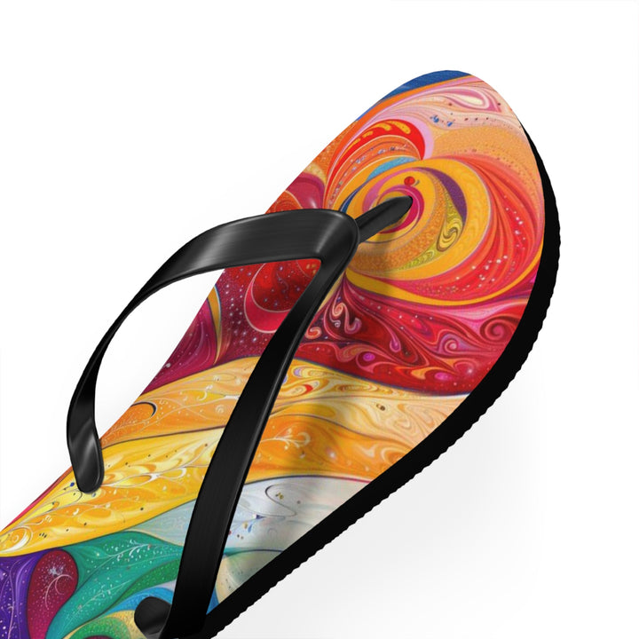Psychedelic Dream Faces - Flip Flops - Shoes - g(0D·IO) - XL - Black sole -