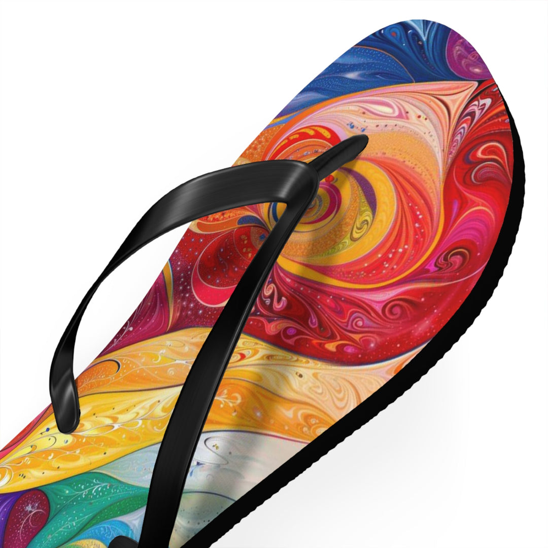 Psychedelic Dream Faces - Flip Flops - Shoes - g(0D·IO) - XL - Black sole -