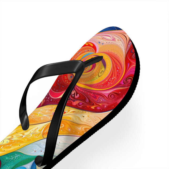 Psychedelic Dream Faces - Flip Flops - Shoes - g(0D·IO) - XL - Black sole -