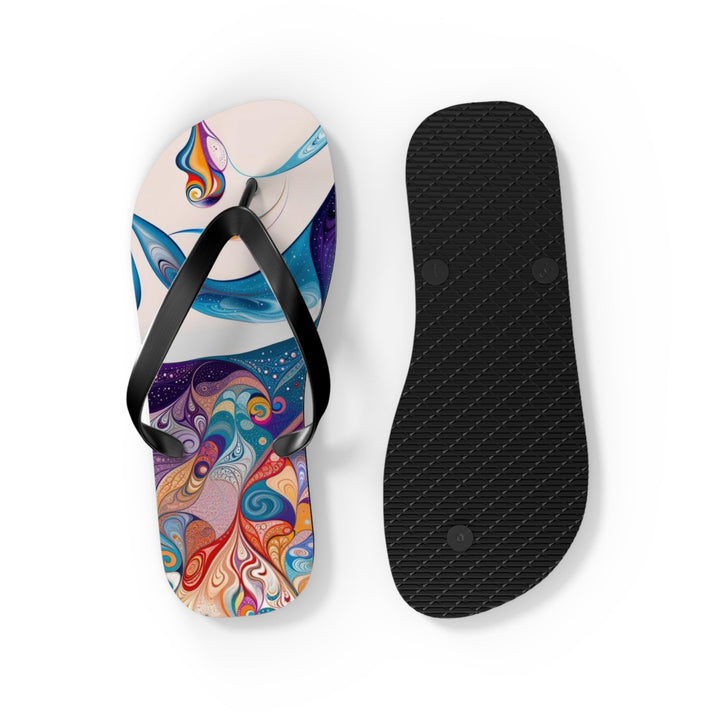 Psychedelic Dream Faces - Flip Flops - Shoes - g(0D·IO) - XL - Black sole -
