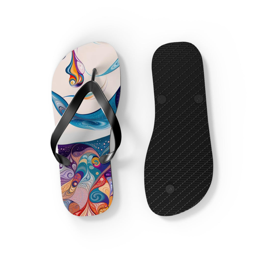 Psychedelic Dream Faces - Flip Flops - Shoes - g(0D·IO) - XL - Black sole -