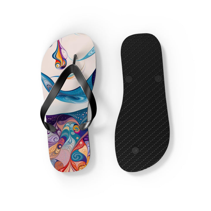 Psychedelic Dream Faces - Flip Flops - Shoes - g(0D·IO) - XL - Black sole -