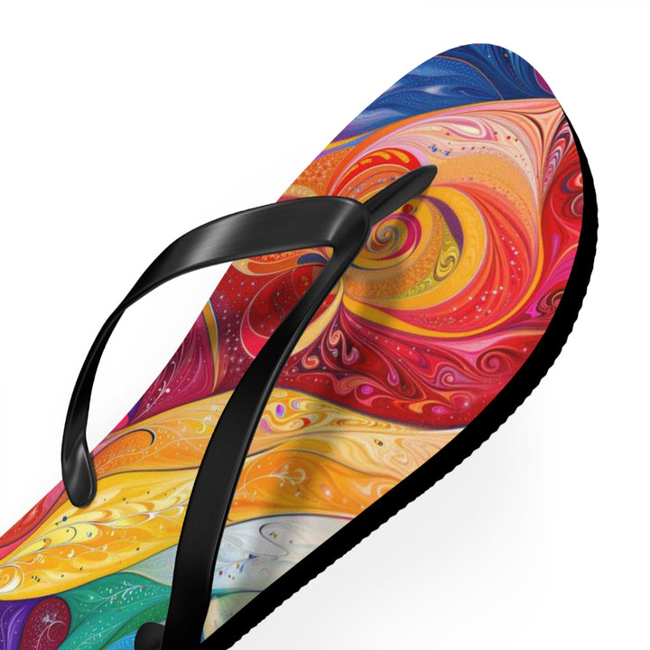 Psychedelic Dream Faces - Flip Flops - Shoes - g(0D·IO) - XL - Black sole -