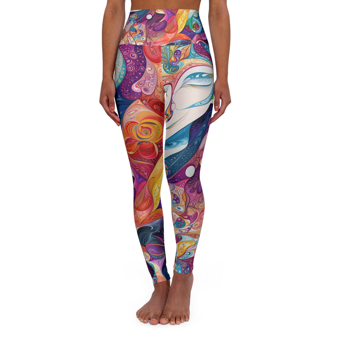 Psychedelic Dream Faces - High Waisted AOP Yoga Leggings - All Over Prints - g(0D·IO) - XS - -