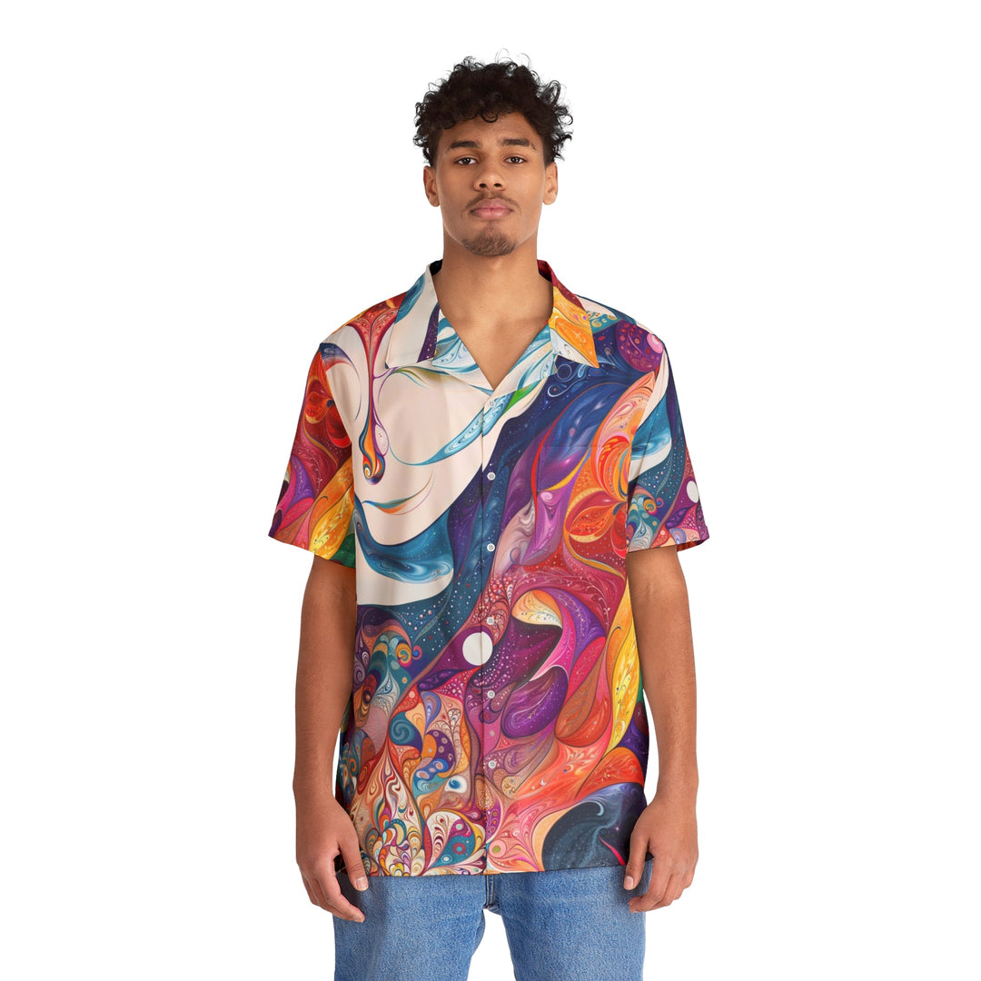 Psychedelic Dream Faces - Men's Hawaiian Shirt - All Over Prints - g(0D·IO) - S - Black -