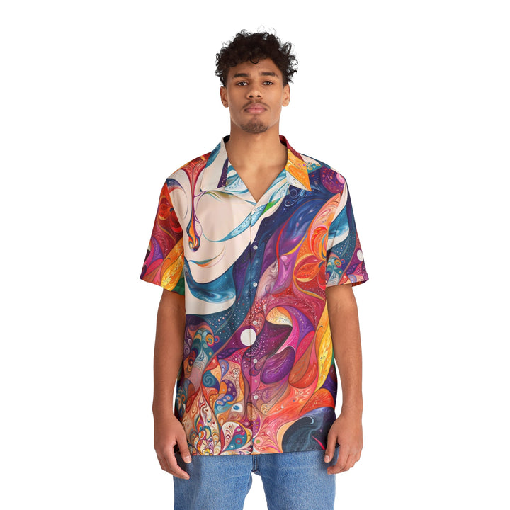 Psychedelic Dream Faces - Men's Hawaiian Shirt - All Over Prints - g(0D·IO) - S - Black -