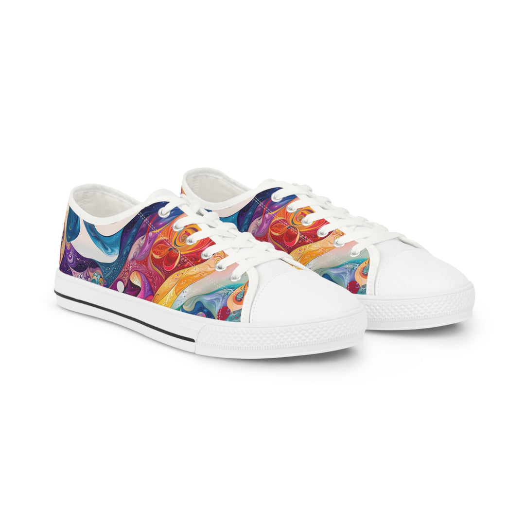 Psychedelic Dream Faces - Men's Lowtop Sneakers - Shoes - g(0D·IO) - US 5 - White sole -