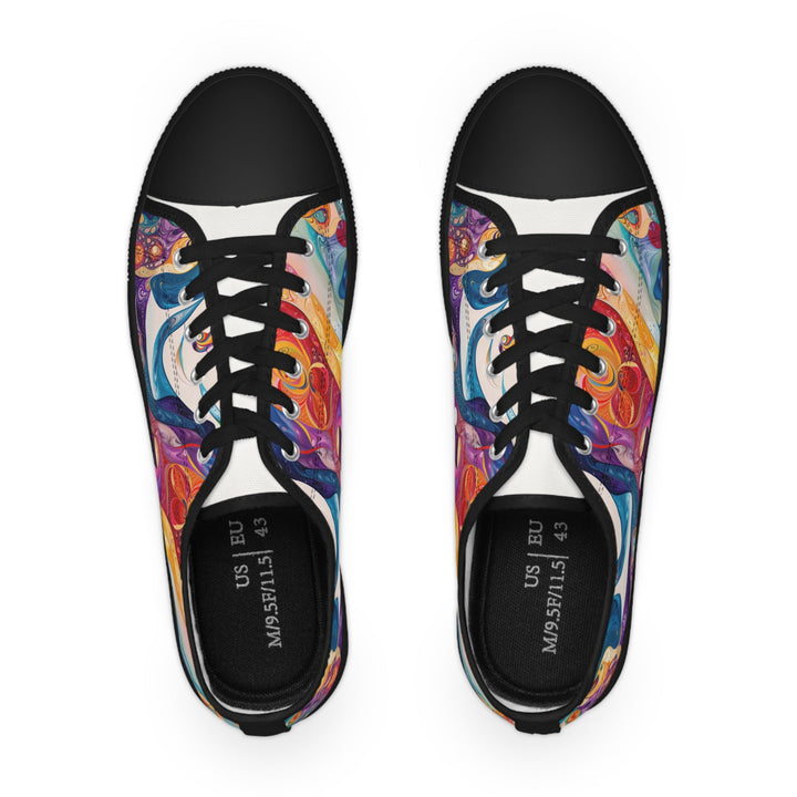 Psychedelic Dream Faces - Men's Lowtop Sneakers - Shoes - g(0D·IO) - US 5 - Black sole -