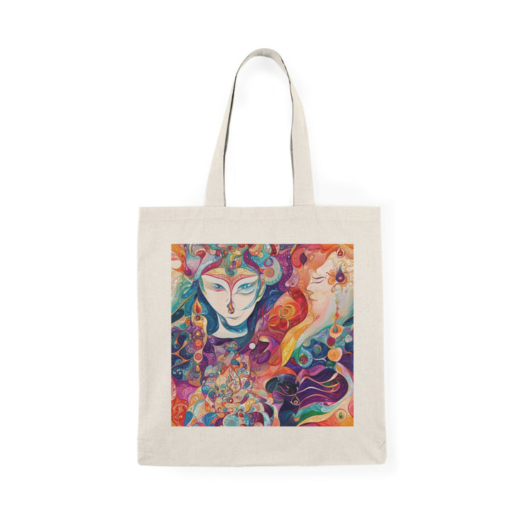 Psychedelic Dream Faces - Natural Tote Bag - Bags - g(0D·IO) - 15" x 16" - Natural -