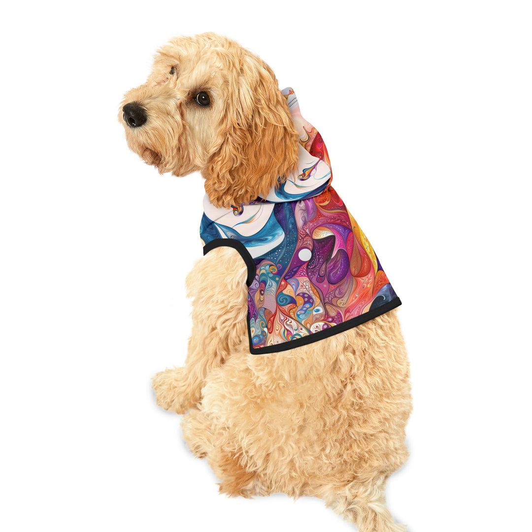 Psychedelic Dream Faces - Pet Hoodie - Pets - g(0D·IO) - XXS - Black Rib -