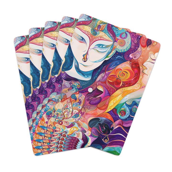 Psychedelic Dream Faces - Poker Cards - Paper products - g(0D·IO) - 2.47" x 3.47" - White - Semi Glossy