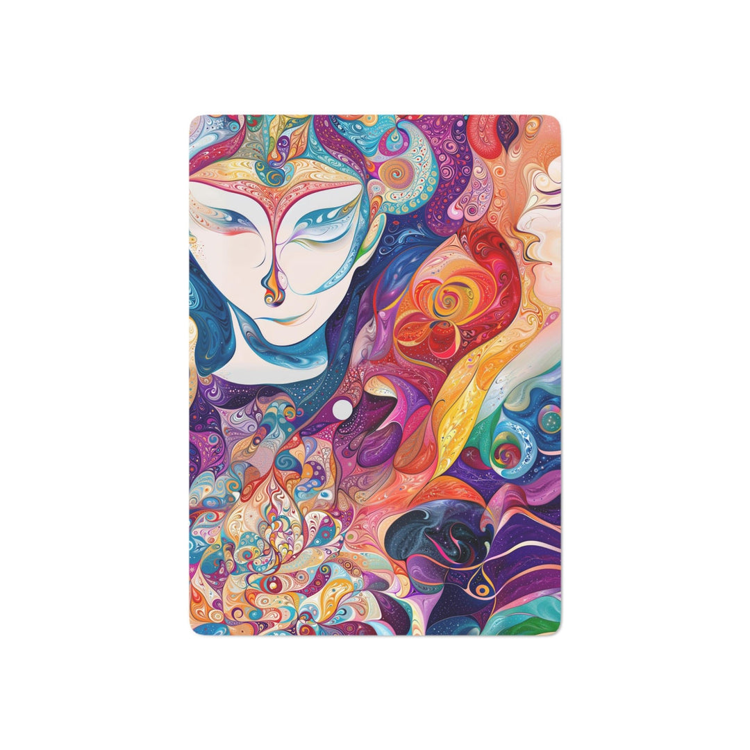 Psychedelic Dream Faces - Poker Cards - Paper products - g(0D·IO) - 2.47" x 3.47" - White - Semi Glossy