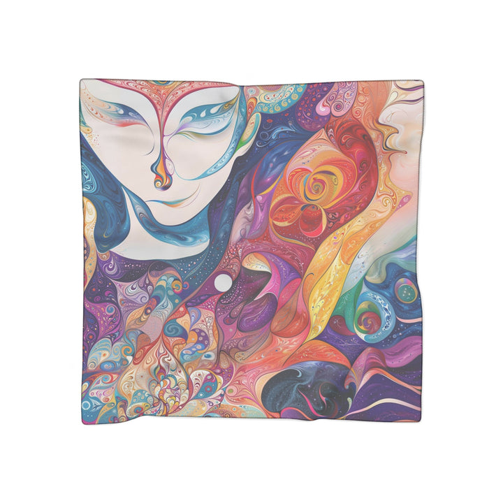 Psychedelic Dream Faces - Poly Scarf - Accessories - g(0D·IO) - Poly chiffon - 50" × 50" -