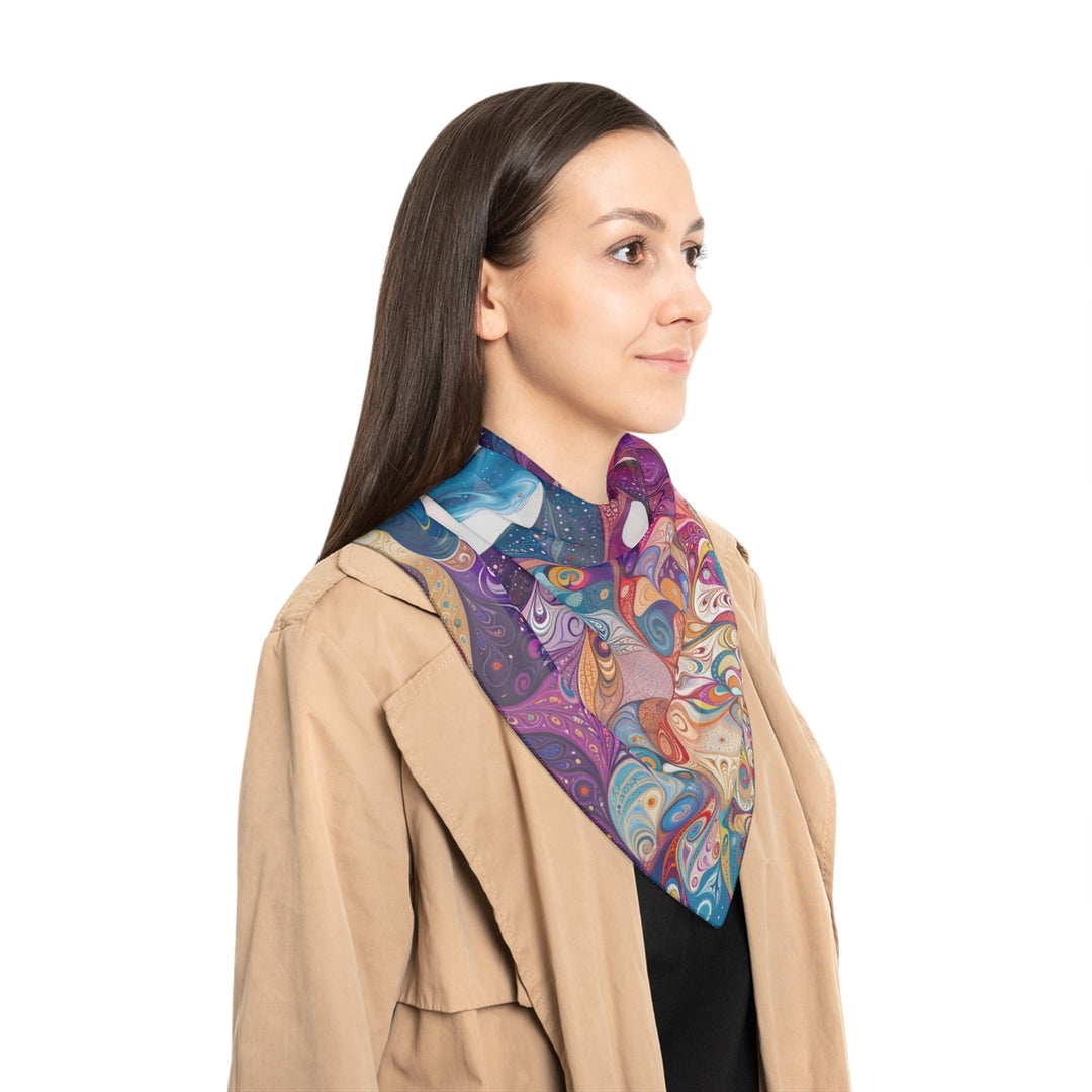 Psychedelic Dream Faces - Poly Scarf - Accessories - g(0D·IO) - Poly chiffon - 50" × 50" -