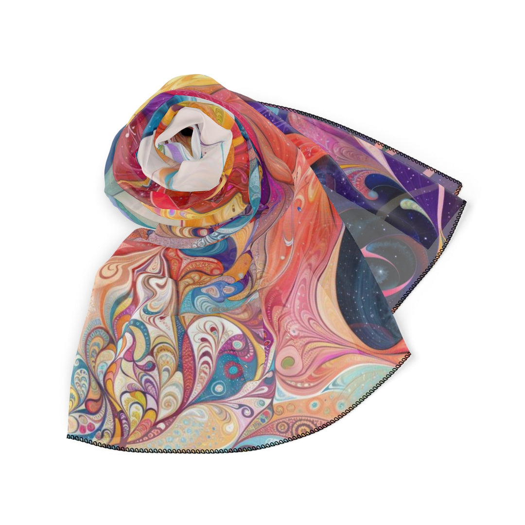 Psychedelic Dream Faces - Poly Scarf - Accessories - g(0D·IO) - Poly chiffon - 50" × 50" -