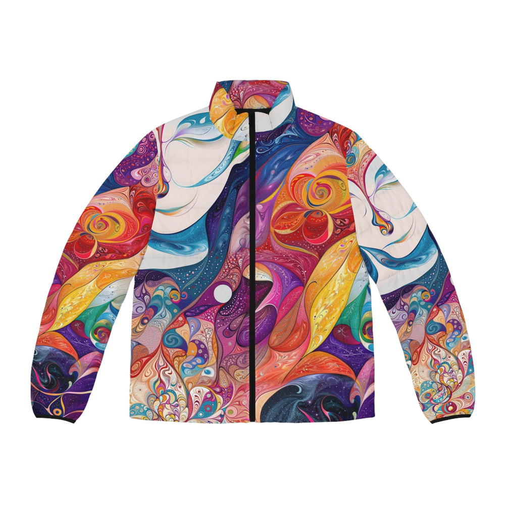 Psychedelic Dream Faces - Puffer Jacket - All Over Prints - g(0D·IO) - S - Black zipper -