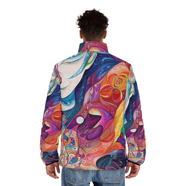 Psychedelic Dream Faces - Puffer Jacket - All Over Prints - g(0D·IO) - S - Black zipper -