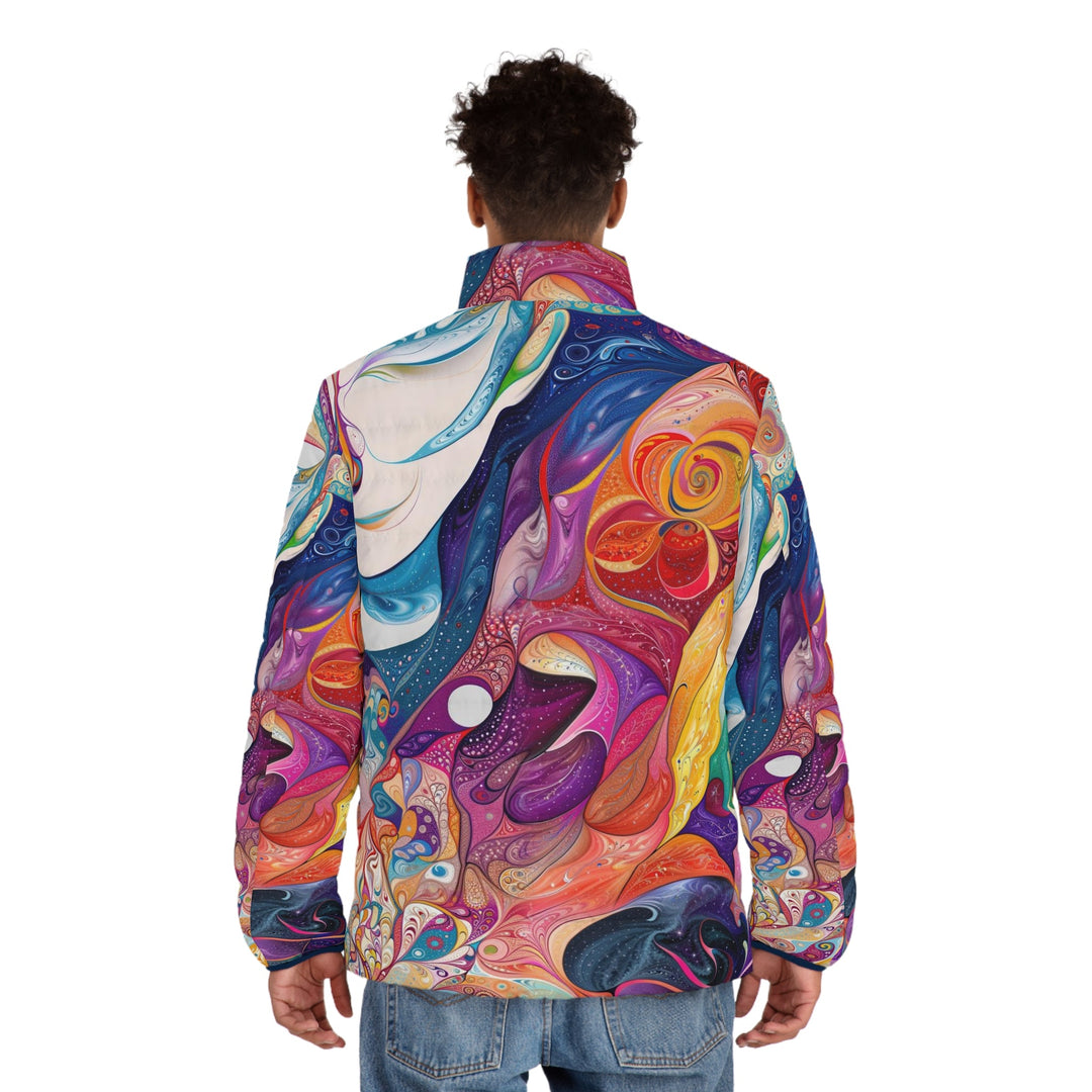 Psychedelic Dream Faces - Puffer Jacket - All Over Prints - g(0D·IO) - S - Black zipper -