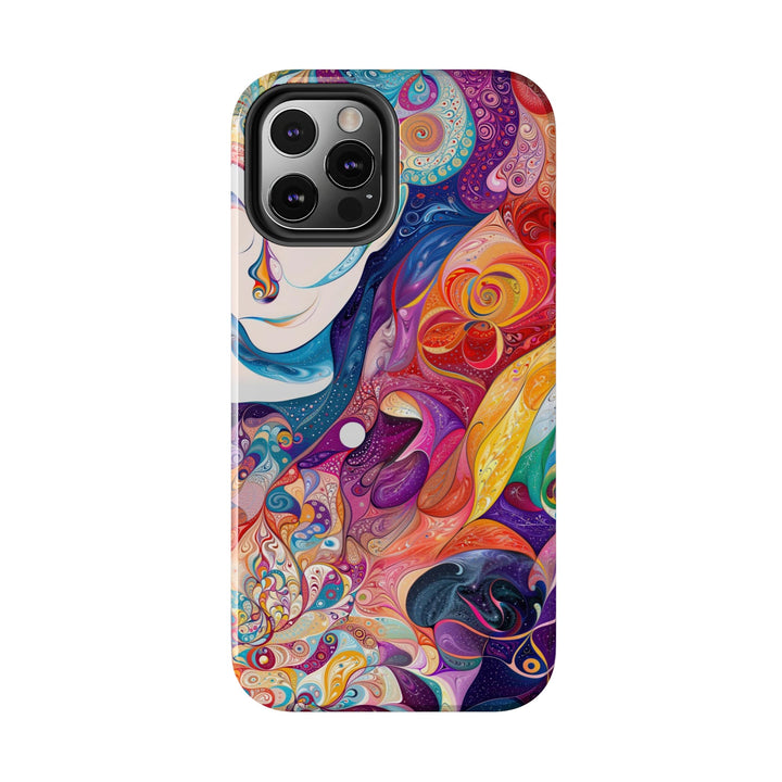 Psychedelic Dream Faces - Tough Phone Case - Phone Case - g(0D·IO) - iPhone 13 Mini - -