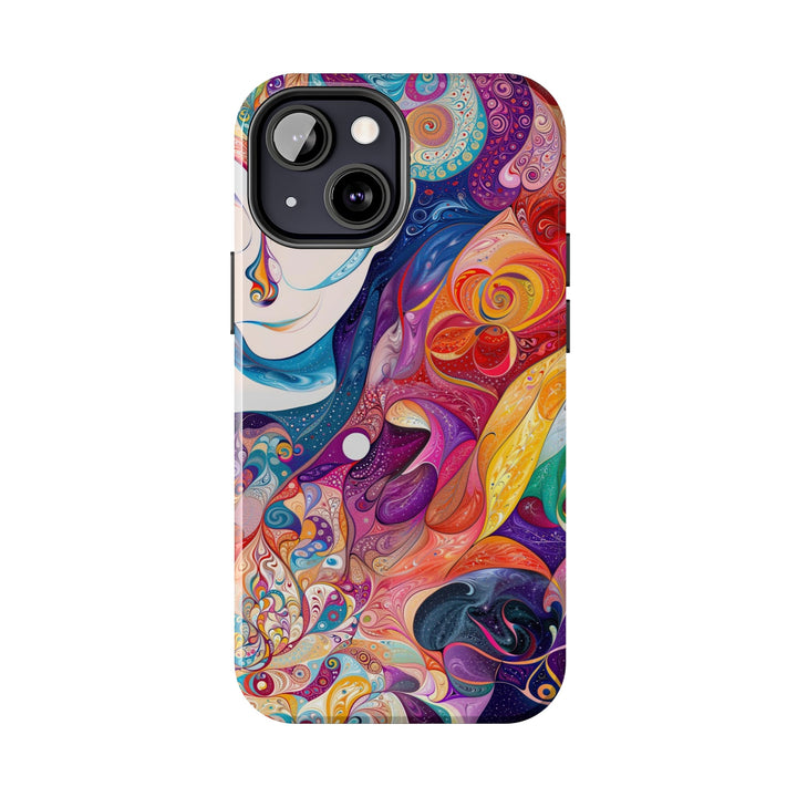 Psychedelic Dream Faces - Tough Phone Case - Phone Case - g(0D·IO) - iPhone 13 Mini - -