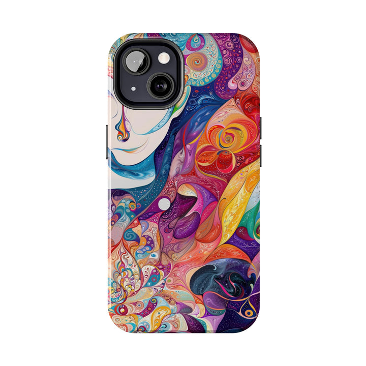 Psychedelic Dream Faces - Tough Phone Case - Phone Case - g(0D·IO) - iPhone 13 Mini - -