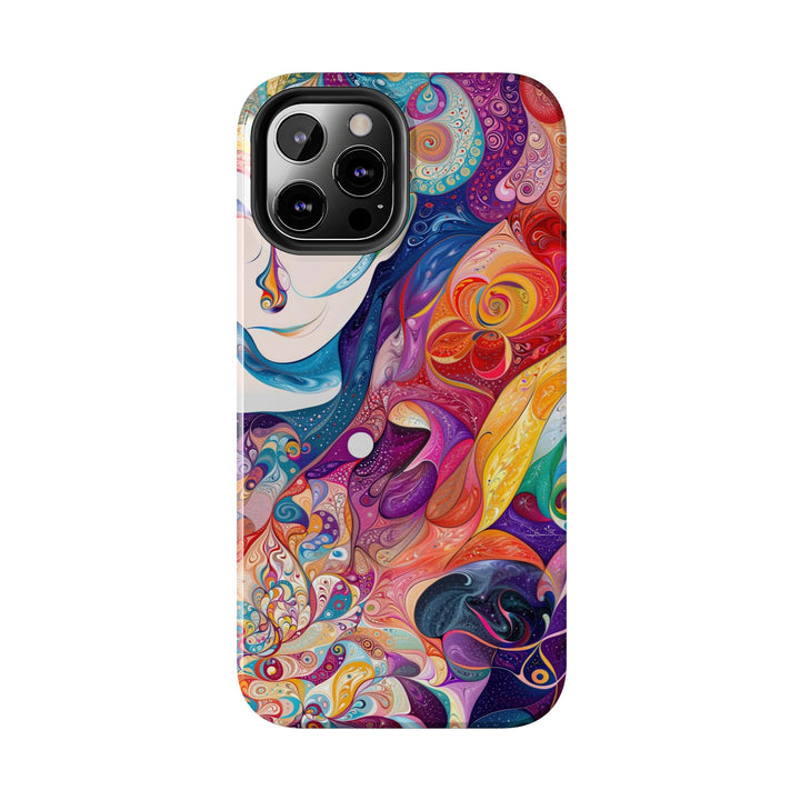 Psychedelic Dream Faces - Tough Phone Case - Phone Case - g(0D·IO) - iPhone 13 Mini - -
