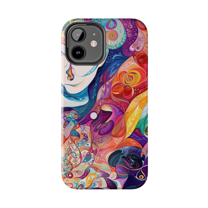 Psychedelic Dream Faces - Tough Phone Case - Phone Case - g(0D·IO) - iPhone 13 Mini - -