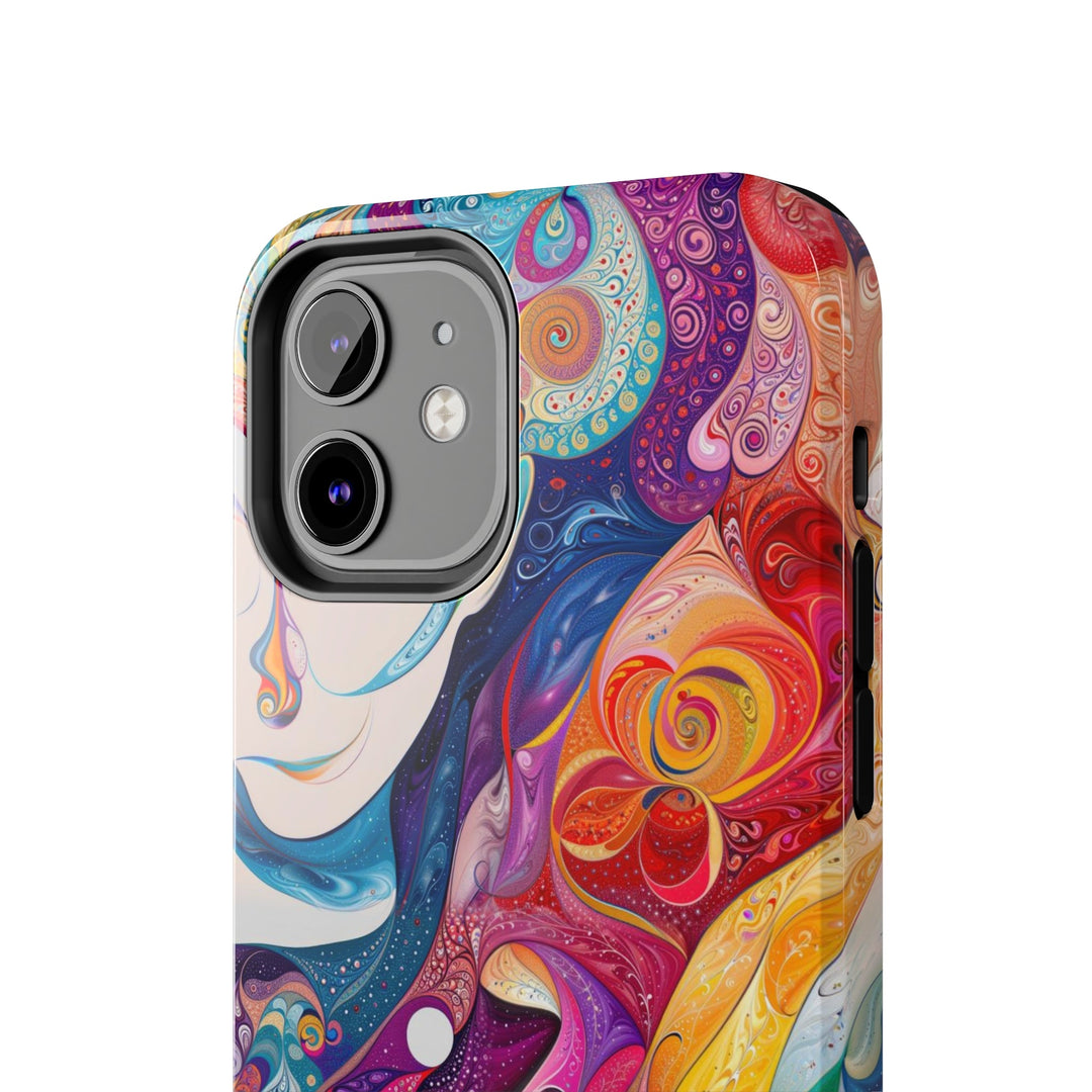 Psychedelic Dream Faces - Tough Phone Case - Phone Case - g(0D·IO) - iPhone 13 Mini - -