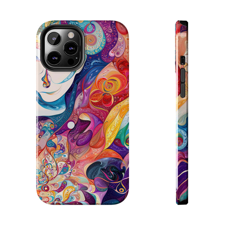 Psychedelic Dream Faces - Tough Phone Case - Phone Case - g(0D·IO) - iPhone 12 Pro Max - -