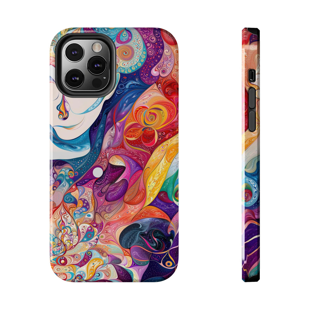 Psychedelic Dream Faces - Tough Phone Case - Phone Case - g(0D·IO) - iPhone 12 Pro - -