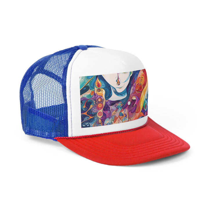 Psychedelic Dream Faces - Trucker Hat - Hats - g(0D·IO) - Pink - One size -