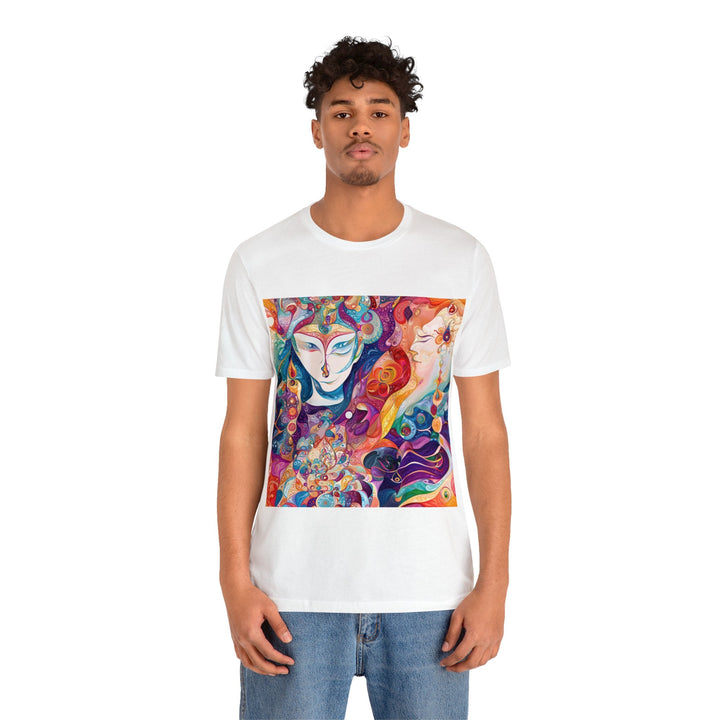 Psychedelic Dream Faces - Unisex Jersey Short Sleeve Tee - T-Shirt - g(0D·IO) - Black - S -