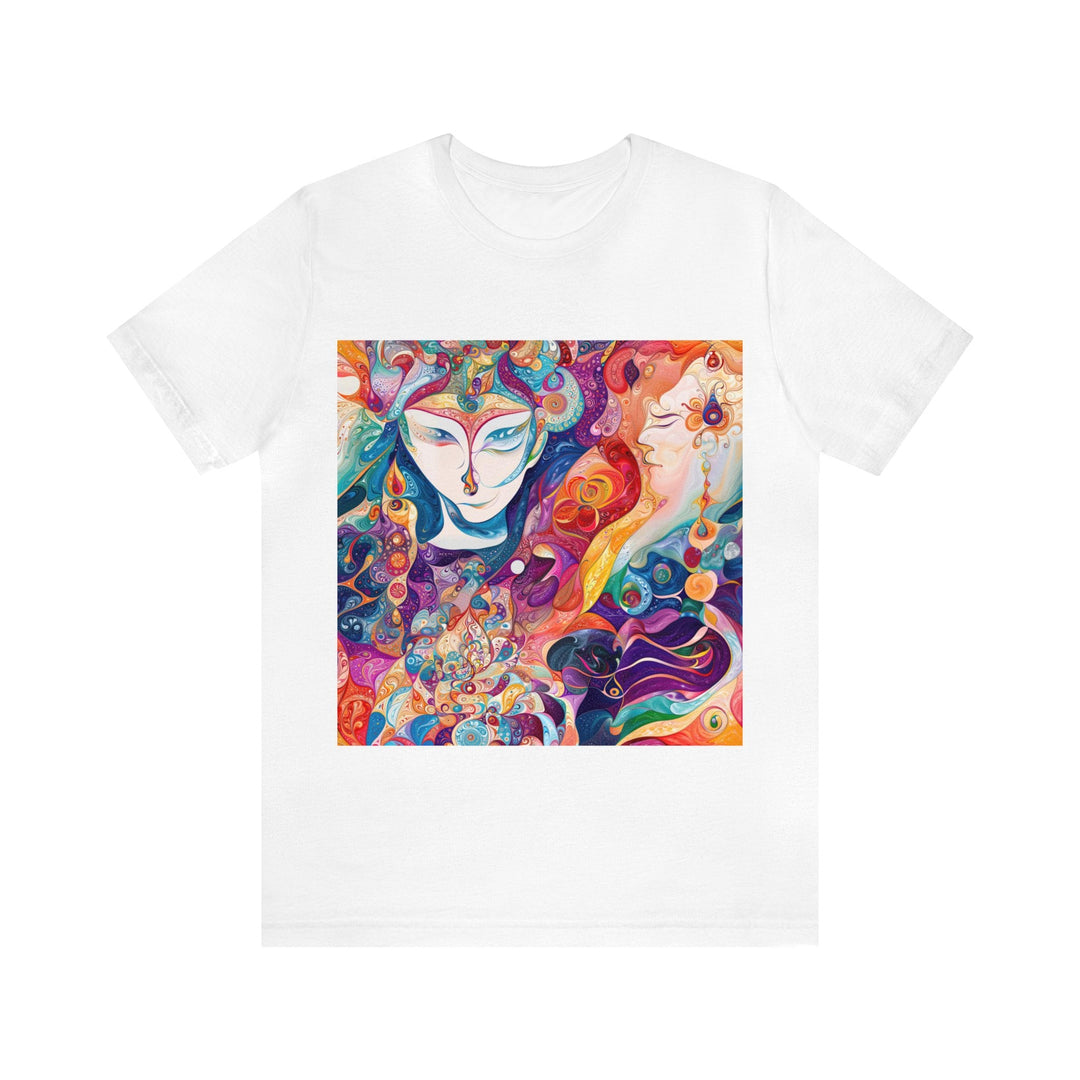 Psychedelic Dream Faces - Unisex Jersey Short Sleeve Tee - T-Shirt - g(0D·IO) - White - S -