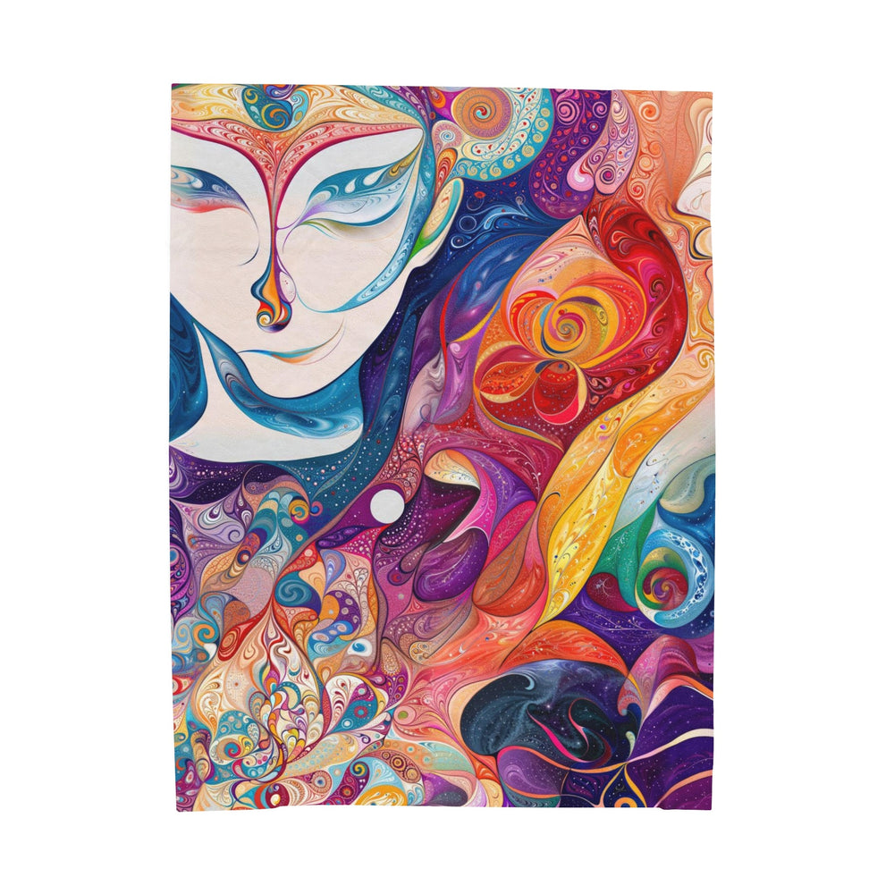 Psychedelic Dream Faces - Velveteen Plush Blanket - All Over Prints - g(0D·IO) - 60" × 80" - -