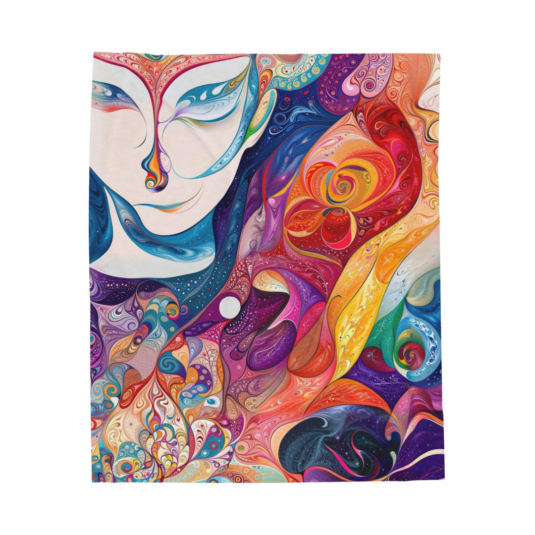 Psychedelic Dream Faces - Velveteen Plush Blanket - All Over Prints - g(0D·IO) - 50" × 60" - -