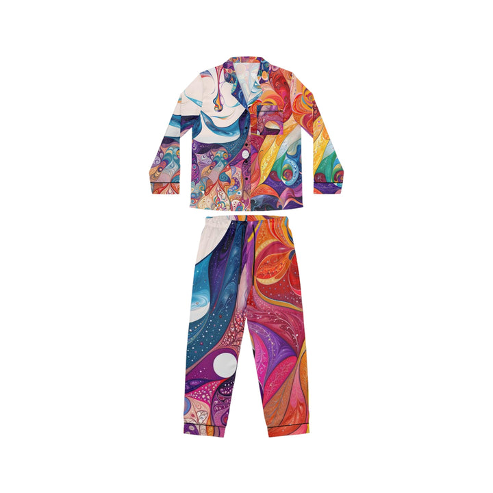 Psychedelic Dream Faces - Women's Satin Pajamas - All Over Prints - g(0D·IO) - XS/S - Black -