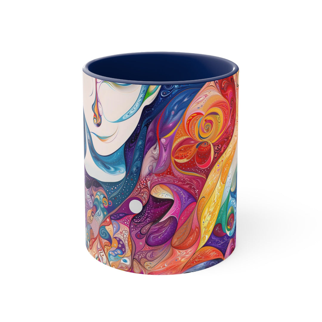 Psychedelic Dreamy Harmony - Accent Coffee Mug - Mug - g(0D·IO) - Navy - 11oz -